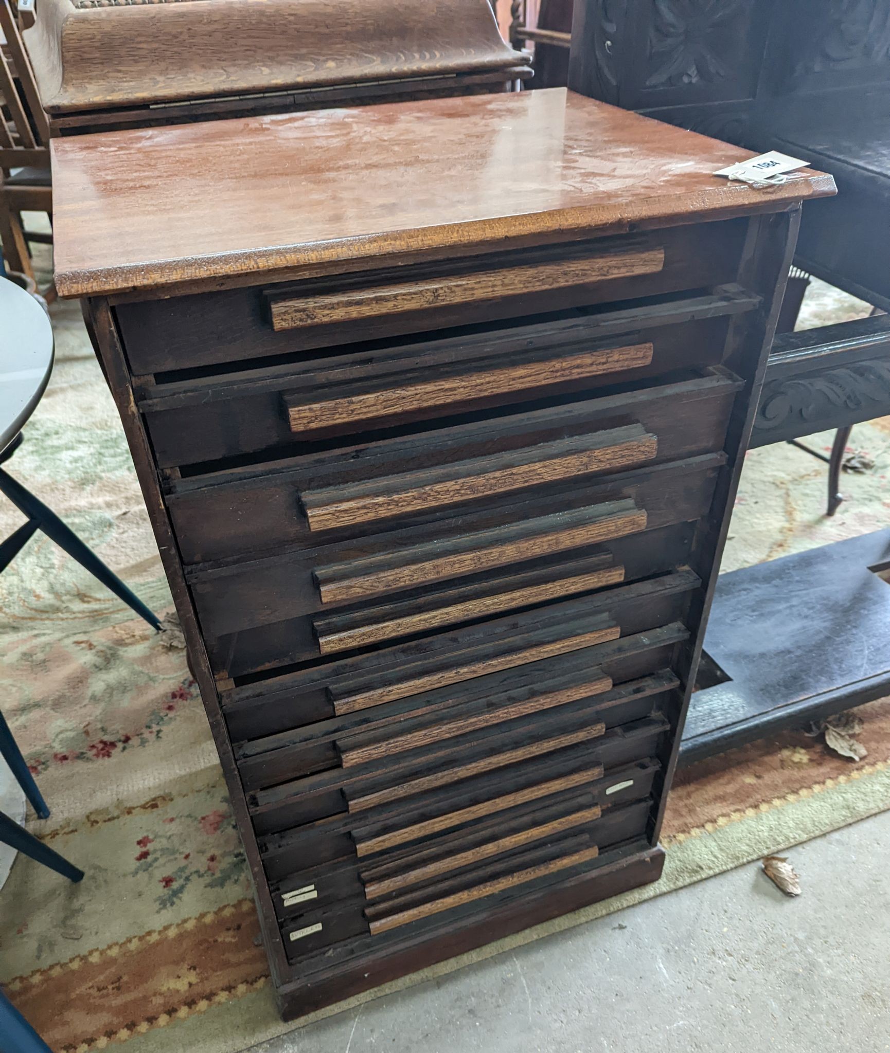 An early 20th century collector's cabinet, width 55cm, depth 45cm, height 92cm